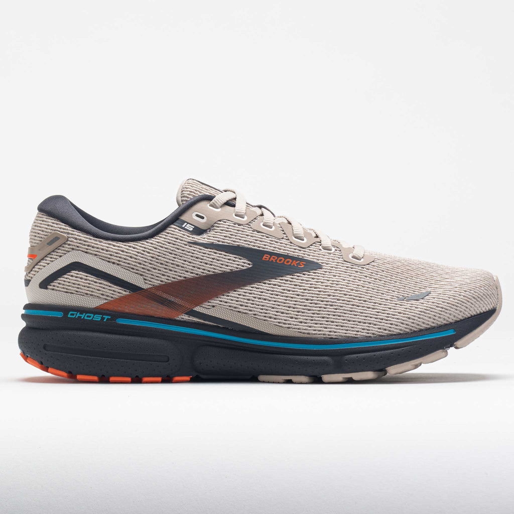 Brooks Ghost 15 Men's  White Sand/Red Orange/Blue