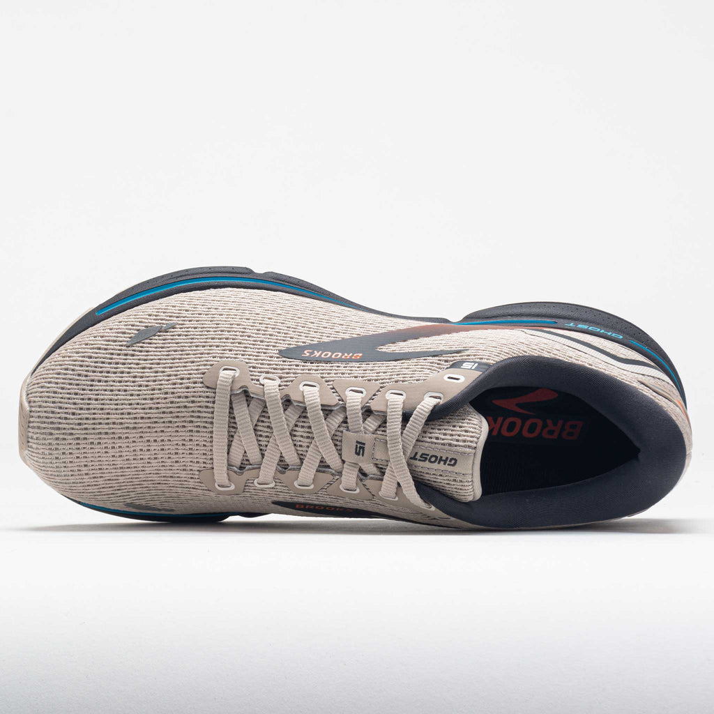 Brooks Ghost 15 Men's  White Sand/Red Orange/Blue