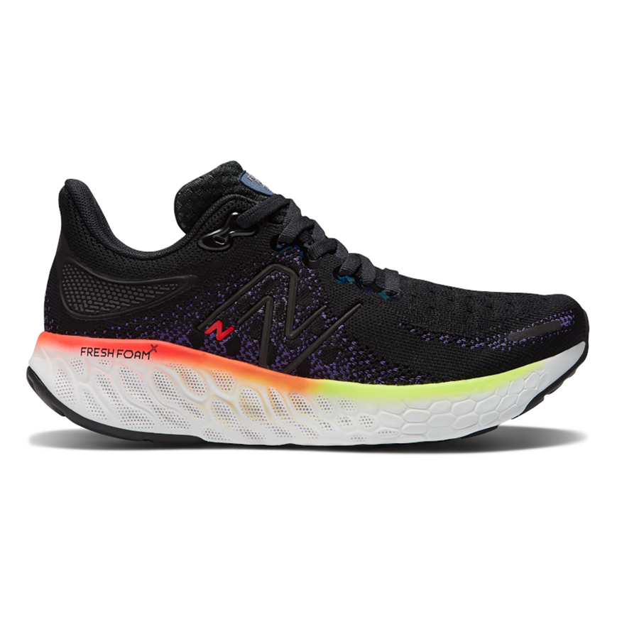 Men's New Balance Fresh Foam X 1080v12, Black/Pixel/Electric Purple, 11 D Medium